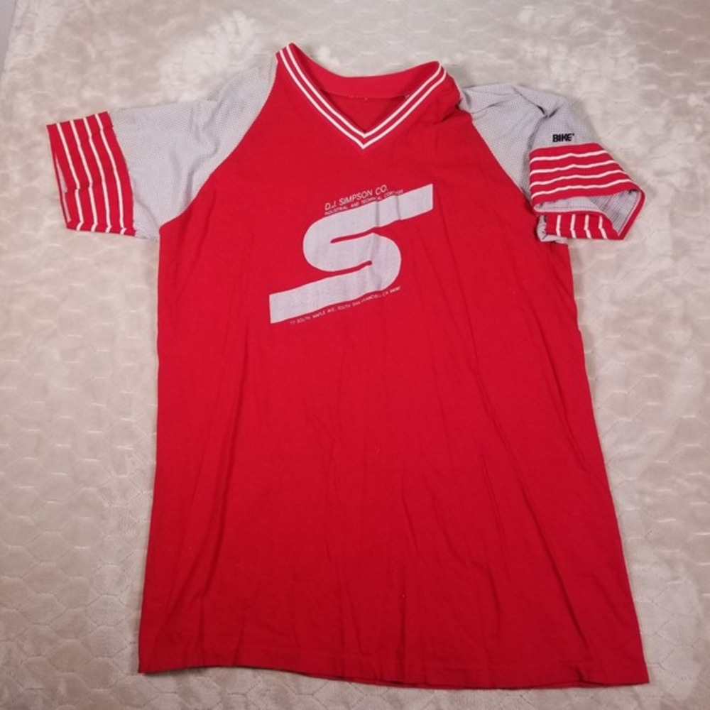VTG 80s BIKE Baseball Softball Jersey Adult "Huntley" #11 Red See Pics